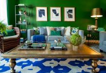 Зеленый цвет в интерьере гостиной: тропики, джунгли или умиротворенный релакс Кухня гостиная зеленого цвета